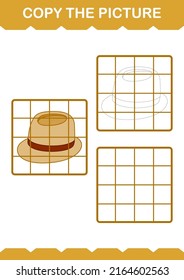 Copy the picture with Fedora Hat. Worksheet for kids