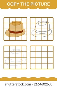 Copy the picture with Fedora Hat. Worksheet for kids
