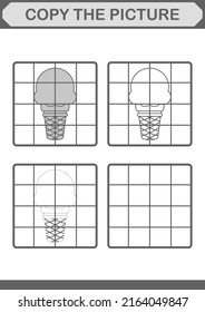 Copy the picture with Ice Cream. Worksheet for kids