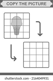 Copy the picture with Ice Cream. Worksheet for kids