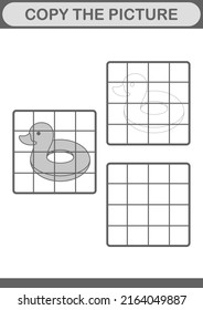 Copy the picture with Inflatable Duck. Worksheet for kids
