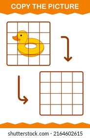 Copy the picture with Inflatable Duck. Worksheet for kids