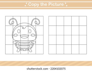 copy the picture of insect Educational game for kindergarten and preschool.worksheet game for kids