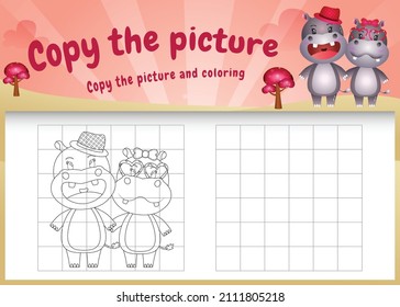 copy the picture kids game and coloring page with a cute fox using valentine costume