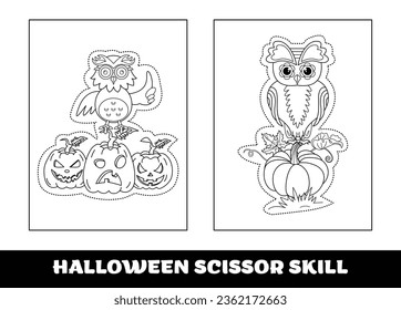 Copy the picture kids game and coloring page.Halloween education drawing skill game for preschool children..