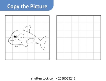 Copy the picture, killer whale vector