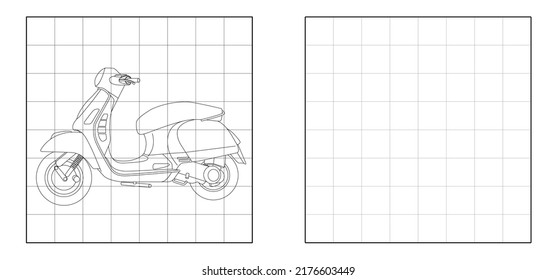 Copy the picture of motorcycle outline cartoon