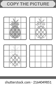 Copy the picture with Pineapple. Worksheet for kids