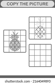 Copy the picture with Pineapple. Worksheet for kids