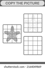 Copy the picture with Starfish. Worksheet for kids