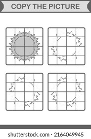 Copy The Picture With Sun. Worksheet For Kids