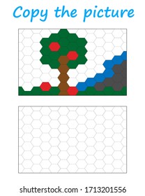 Copy picture tree mosaic game for children
