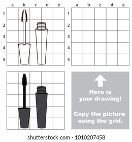 Copy the picture using grid lines, the simple educational game for preschool children education with easy gaming level, the kid drawing game with Black Mascara