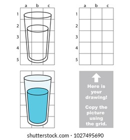 Copy the picture using grid lines, the vertical narrow simple educational game for preschool children education with easy gaming level, the kid drawing game with Pure Water