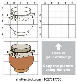 Copy the picture using grid lines, the simple educational game for preschool children education with easy gaming level, the kid drawing game with Clay Pot