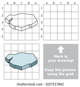 Copy the picture using grid lines, the simple educational game for preschool children education with easy gaming level, the kid drawing game with Ice Fle