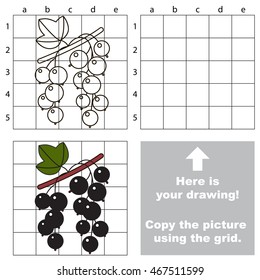 Copy the picture using grid lines. Easy educational game for kids. Simple kid drawing game with Black Currant.