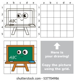 Copy the picture using grid lines, the simple educational game for preschool kids with easy education game level, the kid drawing game with Green Board