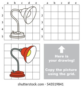 Copy the picture using grid lines, the simple educational game for preschool children education with easy game level, the kid drawing game with Red Lamp.