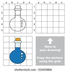 Copy the picture using grid lines, the simple educational game for preschool children education with easy level, the kid drawing game with Vial