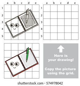 Copy the picture using grid lines, the simple educational game for preschool children education with easy gaming level, the kid drawing game with Funny Copybook