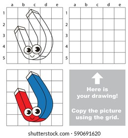Copy the picture using grid lines, the simple educational game for preschool children education with easy gaming level, the kid drawing game with Funny Magnet