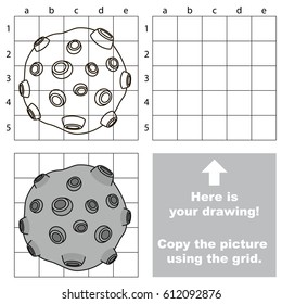 Copy the picture using grid lines, the simple educational game for preschool children education with easy gaming level, the kid drawing game with Stone Meteoroid
