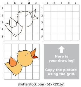 Copy the picture using grid lines, the simple educational game for preschool children education with easy gaming level, the kid drawing game with Nightingale