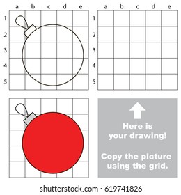 Copy the picture using grid lines, the simple educational game for preschool children education with easy gaming level, the kid drawing game with Glass Ball