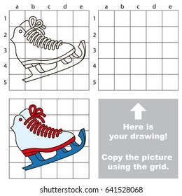 Copy the picture using grid lines, the simple educational game for preschool children education with easy gaming level, the kid drawing game with Figure Skating