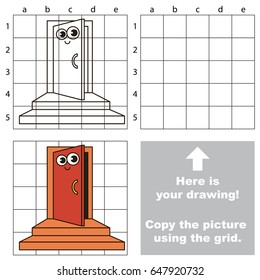 Copy the picture using grid lines, the simple educational game for preschool children education with easy gaming level, the kid drawing game with Funny Entrance Door