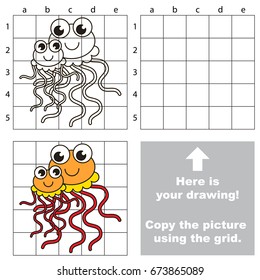 Copy Picture Using Grid Lines Simple Stock Vector (Royalty Free) 673865089