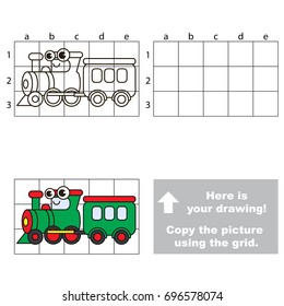 Copy the picture using grid lines, the simple educational game for preschool children education with easy gaming level, the kid drawing game with _