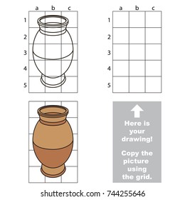 Copy the picture using grid lines, the simple educational game for preschool children education with easy gaming level, the kid drawing game with Potty