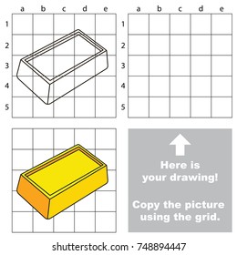 Copy the picture using grid lines, the simple educational game for preschool children education with easy gaming level, the kid drawing game with Gold Metal