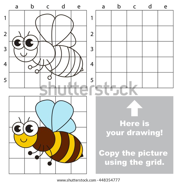 Copy Picture Using Grid Lines Easy Stock Vector Royalty