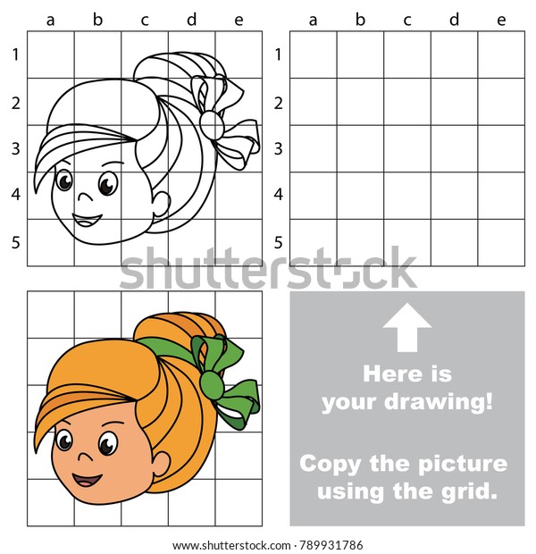 Copy Picture Using Grid Lines Simple Stock Vector Royalty Free