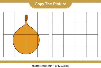 Copy the picture, copy the picture of Voavanga using grid lines. Educational children game, printable worksheet, vector illustration