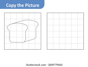 Copy the picture worksheet for kids, bread vector