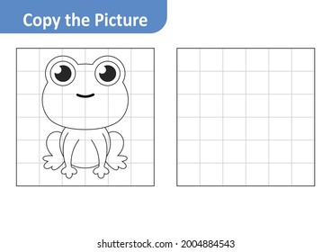 Copy the picture worksheet for kids  frog vector