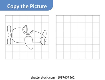 Copy the Picture Worksheet for Kids, Plane Vector