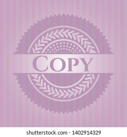 Copy pink emblem. Retro. Vector Illustration. Detailed.
