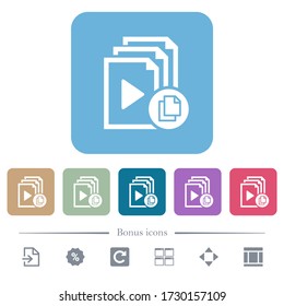 Kopieren Sie die weißen flachen Symbole der Wiedergabeliste auf die abgerundeten Flächen. 6 Bonus-Icons enthalten