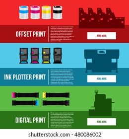 Copy and polygraph equipment. Business press machines. Color media collection. Color Ink and cartridge. Paper for laser and ink print. Copy and scan. Laser, ink, offset machine. Banner template.
