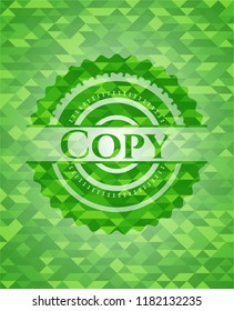Copy realistic green mosaic emblem