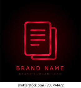 Copy red chromium metallic logo