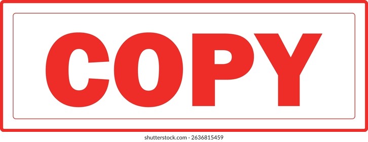 COPY - Red Rubber Stamp with text COPY 
