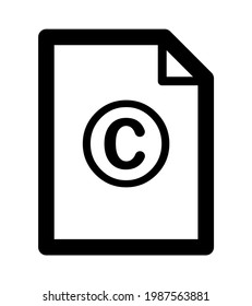 Copy right license paper page icon