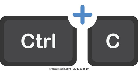 copy shortcut keyboard Icon Vector FLat Illustration