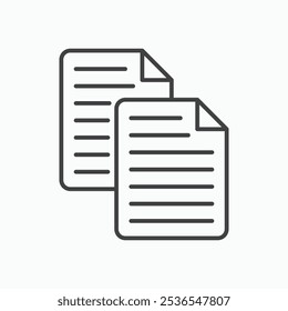 Copy simple thin like stroke vector icon.